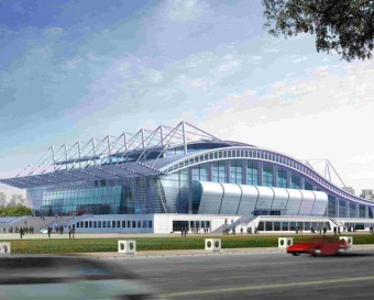 Prefabricated steel stadium